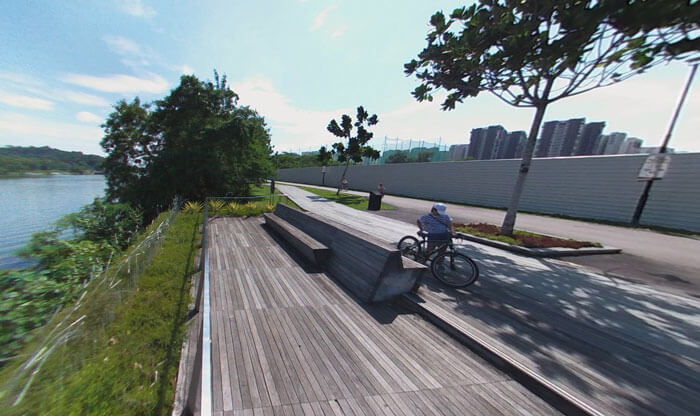 Part of the cycling path from Punggol to Tampines.