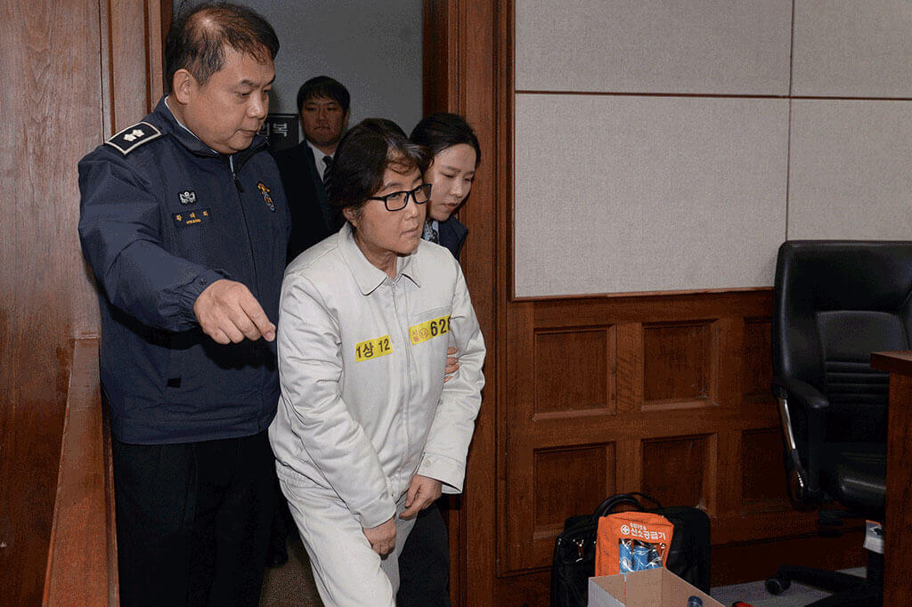 Ms Choi arriving for her first court hearing in Seoul, South Korea, on Dec 19, 2016.