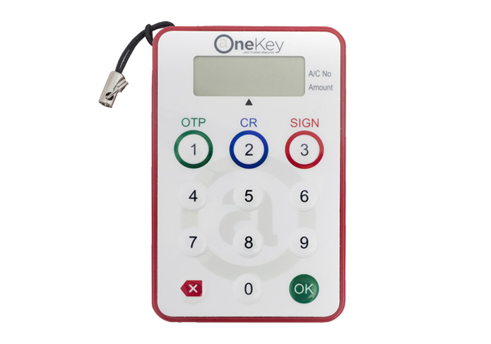 The OneKey device will secure e-transactions across all participating service providers.
