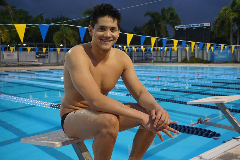 Singapore's Joseph Schooling in Fort Lauderdale, Florida, at a training camp ahead of the Rio Olympics on July 13. ST PHOTO: JEREMY AU YONG