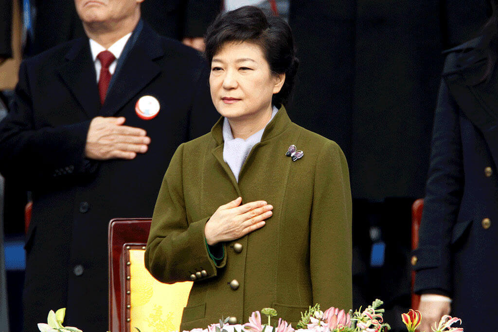 Ms Park saluting the national flag during her inauguration at the parliament in Seoul, South Korea, on Feb 25, 2013. PHOTO: REUTERS